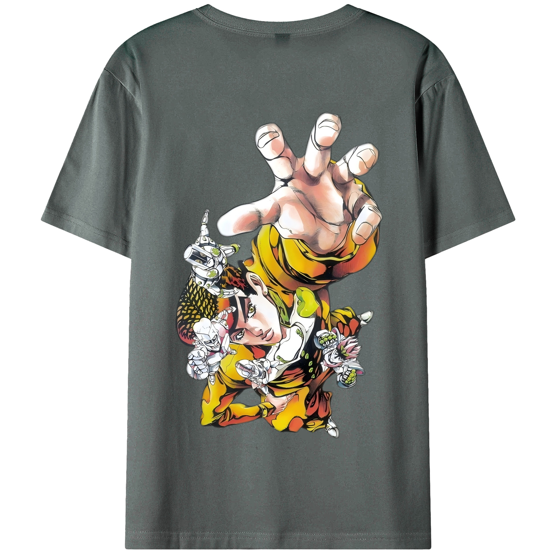 （画像用） ジョジョの奇妙な冒険 ひがしかた じょうすけ JoJo's Bizarre Adventure Higashikata Josuke 綿100％半袖Tシャツ（背面プリント）